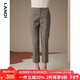 LANDI Checked Wool Suit Pants Women's New Winter Dark Gray Slim Fit Pants Trousers Gray Brown L