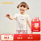 Balabala baby short-sleeved t-shirt baby girls top 2025 new summer dress sweet, exquisite, western style and comfortable white tone 00311 120