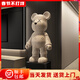 Dyed Spring Violent Bear Floor-standing Decoration Large Large Living Room TV Cabinet Decoration Light Luxury High-end Doll Housewarming Gift Large Size Height 97cm Beige + Black Square Bottom