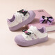 Hello Kitty children's shoes girls sneakers Kuromi toddler sneakers children's Velcro casual white shoes 6981 white purple 26