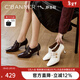 Qianbaidu sheepskin stiletto ankle boots for women autumn and winter new commuter short boots fashion boots burgundy 37 (235mm)