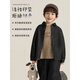 Young boys retro modern shirt 2026 spring fashionable and cute children's simple temperament lapel denim top black 90 cm