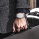 Lobinni Watch Herren Mechanical Watch Herren Uhr Vollautomatisch importierte Bewegung Ultradünn wasserdichte Schweizer Stil Top Ten Marken Herren Uhr 12033-Ghost in der Schale White Stahlgürtel Leder-Gurt Gravur