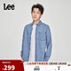 Lee25新品标准版翻领小Logo男长袖牛仔衬衫 浅蓝色 L