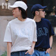 Gap Gap men's and women's 2026 spring new pure cotton logo letter loose short-sleeved T-shirt versatile top 868224 white XS (165/84A) Asian size