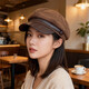 LZJV Maillard Brown Beret Women's Autumn and Winter 2026 New Retro Painter Hat Face-Showing Newsboy Octagonal Hat Brown (54-59cm)