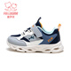 Fuluomi Girls' Sports Shoes Spring Lightweight Anti-Slip Running Shoes for Large Children Shock Absorbing Breathable Casual Shoes Dark Blue 35