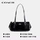 COACH brand direct ASHER women's solid color one-shoulder cross-body baguette bag black CBJ05 Valentine's Day gift