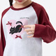 Xiaoyinman children's clothing girls long-sleeved T-shirt kitten print 26 spring mid-teens and girls contrast color round neck top light gray 140