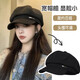 Yunpo beret women's spring and summer octagonal hat with large head circumference, new peaked cap, art painter hat, small face, fashionable and western style, octagonal beret, black, adjustable, small face, one size fits all