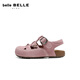 Belle hollow toast shoes children's shoes 2026 new summer shopping mall comfortable outer casual sandals 69201B66 pink 28