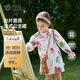 Betis girls dress spring new baby girl long-sleeved cotton princess dress children's dress white 80 cm