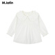 M.Latin shopping mall same style M.Latin children's shirt 26 spring new style girl sweet doll mid-sleeve shirt semi-bleached 90