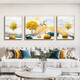Mo Painting Lulin Modern Simple Living Room Decoration Painting New Chinese Sofa Background Wall Mural Landscape Painting Hall Triple Scenic Hanging Painting 6-Golden Lu Fulu 14134 Mirror Crystal Porcelain Middle 80*60 Side 40*60 Black Frame