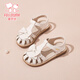 Fuluo Mi Cute Baotou Sandals Summer Girls Wear-Resistant Soft Soled Casual Sandals Off-White 26