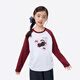 Xiaoyinman children's clothing girls long-sleeved T-shirt kitten print 26 spring mid-teens and girls contrast color round neck top light gray 140