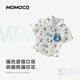 Mami Maca (MOMOCO) children's clothing summer boys' shirt jacket short-sleeved fashion versatile shirt white full print 120