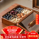Muyaxuan dried fruit plate solid wood dried fruit box melon seeds candy plate divided fruit plate living room dried fruit storage box fruit plate snack plate single layer dried fruit plate + 6 glass bowls
