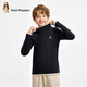 Hush Puppies children's clothing children's long-sleeved T-shirt boys casual and comfortable girls round neck bottoming shirt navy 170