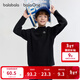 Bala BalaOne children's clothing children's long-sleeved T-shirt boys and girls 2025 winter new casual bottoming shirt warm top black 90001 165