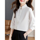 Playboy (PLAYBOY) stand collar white shirt women's spring 2026 shirt new long-sleeved temperament improved new Chinese style retro top official flagship white S recommended 80-95Jin Jin equals 0.5 kg