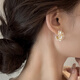 Yican niche design flower imitation pearl earrings light luxury niche high-end earrings 2025 new hot style earrings niche design flower earrings