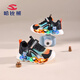 HOBIBEAR boys' light shoes spring new trendy comfortable flash shoes children's casual shoes girls' shoes Black Orange 23