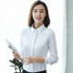 Yu Zhaolin Women's Korean Commuting OL Tops Bottoming Shirts Versatile Professional Long-Sleeved Shirts YWCS196199 White M
