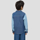 Gap Gap boys and girls 2026 spring new logo embroidered chest bag splicing denim shirt children's wear 861378 blue 120 cm (6-7 years old) Asian size