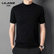 LILANZ's new 100% wool sweater short-sleeved men's spring and autumn new half turtleneck sweater bottoming knitted T-shirt for men Haqing 14XL (180)