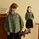 Yantaijia Girls' Shirt Forest Retro 2026 Spring and Autumn New Children's Full Print Western Style Long Sleeve Shirt Jacket Green Flower 100