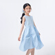Xiaoyinman children's clothing girls pure cotton breathable dress 26 summer children's personalized fashion princess dress blue 110