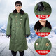 Windproof and waterproof military coat, winter velvet warm knee-length cotton coat, security cotton coat, outdoor cold-proof labor protection cotton coat, black velvet waterproof cotton coat with hood, one size fits all, recommended 130-200Jin Jin equals 0.5kg