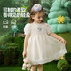 ASK JUNIOR children's skirt summer children's puff sleeve organza lace princess skirt girls dress white
