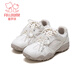 Fuluomi Spring and Autumn Girls Sweet Bow Casual Shoes Campus Versatile Moral Training Shoes Beige 35
