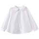 Hacikis children's clothing spring and autumn cotton white shirt children's tops doll collar loose long-sleeved shirt girls spring clothing 2026 new style