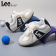 Lee children's shoes spring new children's sports shoes girls wear-resistant casual sneakers boys versatile lace-up moral training shoes light beige black 31 recommended foot length 192mm
