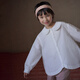 Hacikis children's clothing spring and autumn cotton white shirt children's tops doll collar loose long-sleeved shirt girls spring clothing 2026 new style