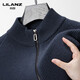 LILANZ men's knitted cardigan new fall and winter stand-up collar zipper pure wool long-sleeved casual fashion top sweater gray green 14XL (115)