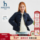 HAZZYS Children's Clothing Girls' Cotton Clothes 2025 Autumn and Winter New Product Comfortable Simple Cotton Clothes Warm Jackets Navy Blue 130