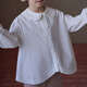 Hacikis children's clothing spring and autumn cotton white shirt children's tops doll collar loose long-sleeved shirt girls spring clothing 2026 new style
