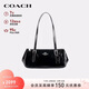 COACH brand direct ASHER women's solid color one-shoulder cross-body baguette bag black CBJ05 Valentine's Day gift