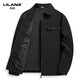 LILANZ Men's Lapel Jacket Spring and Autumn New Korean Style Trendy Youth Workwear Jacket Business Men's Casual Jacket Black 80421 L (175)