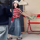 NAIYOUKIDS A-line big swing cream kids children's clothing girls 2026 new spring denim skirt children's short skirt A-line skirt