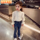 Girls' Western Sweet Little Fragrance Style Shirt 2025 Spring and Autumn Clothes Baby Girl Korean Princess Style Fashionable Bottoming Shirt Autumn Champagne Color 100