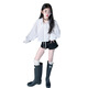 Girls' Spring and Autumn Shirts 2026 New Fashion Girls Korean Style Medium and Big Children's Style Loose Long-Sleeved Inner Cross-Border White 120 cm