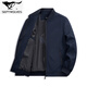 Septwolves men's jacket new spring and autumn young and middle-aged business slim baseball collar top casual jacket men's upper cyan 2350 L 175