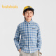Balabala children's clothing children's long-sleeved shirt girls and boys 2026 spring plaid same style in shopping malls
