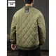YISHion winter trendy brand retro diamond plaid jacket cotton coat men's loose large size casual baseball uniform warm cotton coat thick coat flagship official 16001 military green S suitable weight 90-110Jin Jin is equal to 0.5 kg