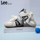 Lee children's shoes spring new children's sports shoes girls wear-resistant casual sneakers boys versatile lace-up moral training shoes light beige black 31 recommended foot length 192mm